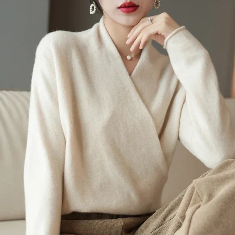 Ottoline | Women's Wrap Front Knit Top for Effortless Elegance