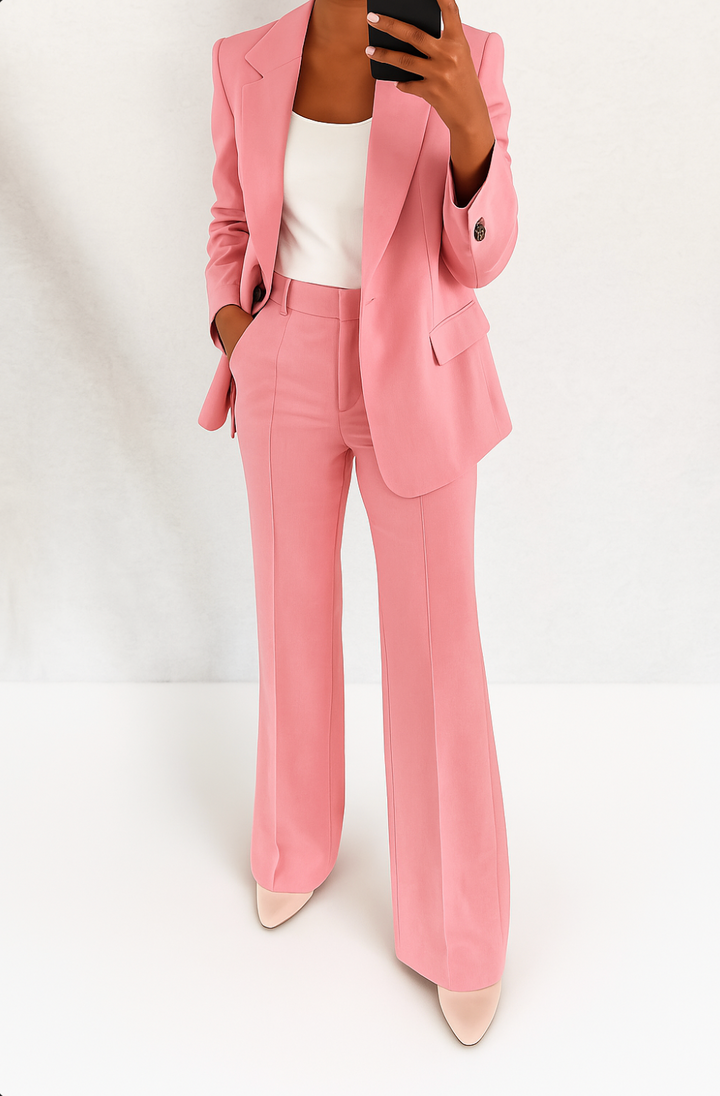 Aurore | Tailored Single-Button Blazer & Wide-Leg Trousers Set