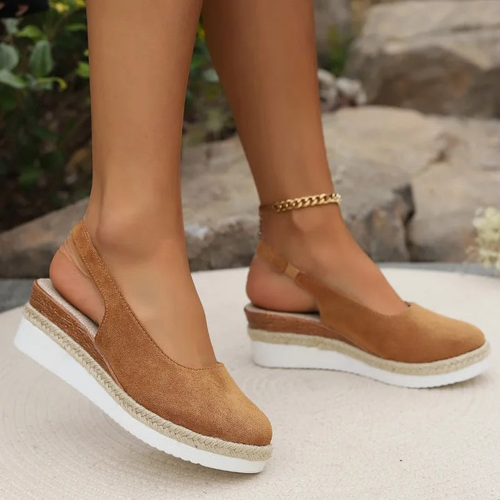 Sienna | Suede Slingback Espadrille Wedge Sandals