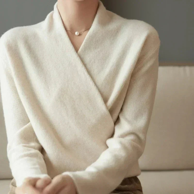 Ottoline | Women's Wrap Front Knit Top for Effortless Elegance