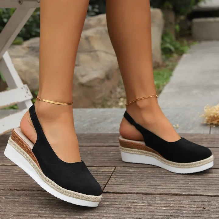 Sienna | Suede Slingback Espadrille Wedge Sandals