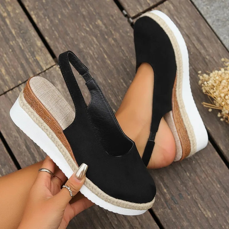 Sienna | Suede Slingback Espadrille Wedge Sandals