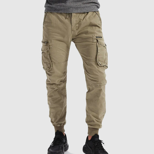 Ethan | Men's Khaki Cargo Jogger Pants