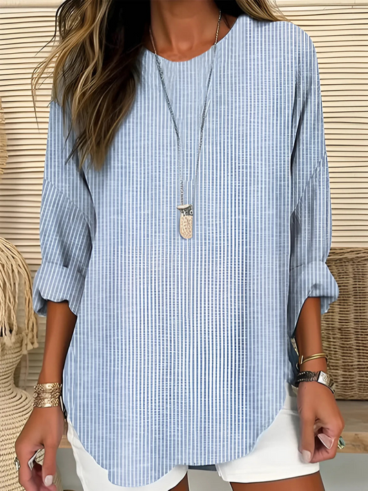 Marielle | Striped Long Sleeve Blouse for Effortless Everyday Style