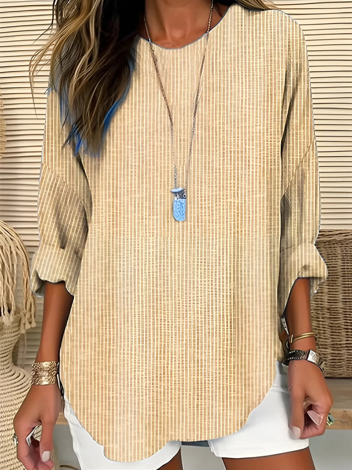 Marielle | Striped Long Sleeve Blouse for Effortless Everyday Style