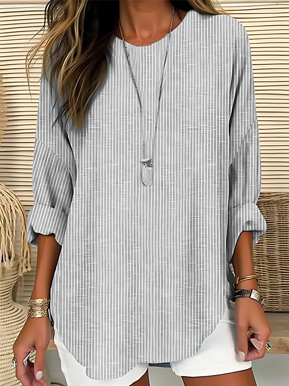 Marielle | Striped Long Sleeve Blouse for Effortless Everyday Style