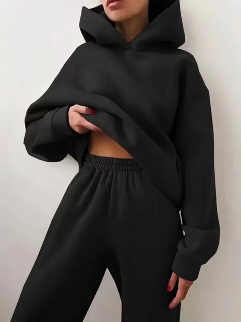 Zoe | Pullover Hoodie & Jogger Sweatpant Loungewear Set