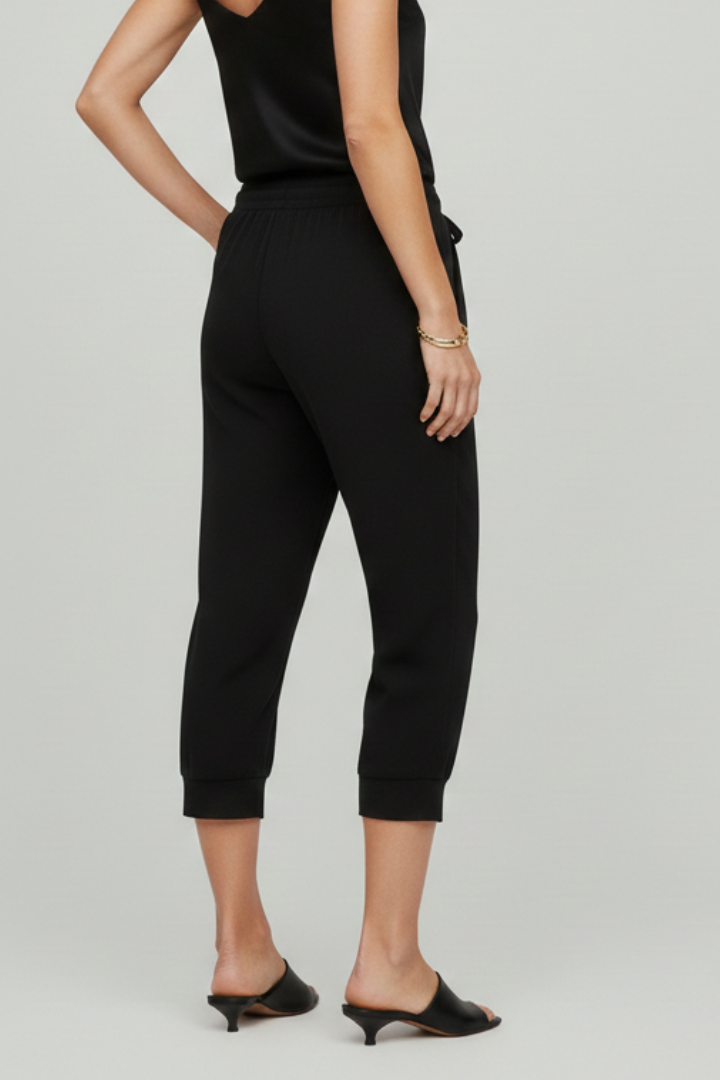 Kaya | Drawstring Waist Cropped Jogger Trousers