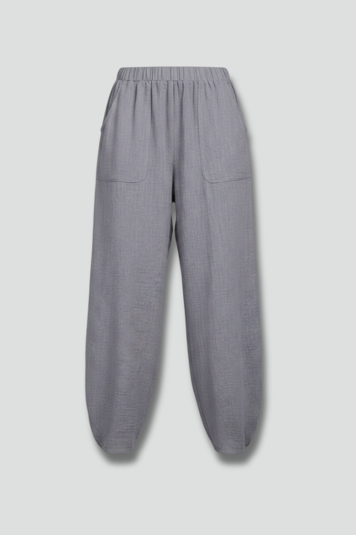 Hana | Elasticated Waist Relaxed Tapered Trousers