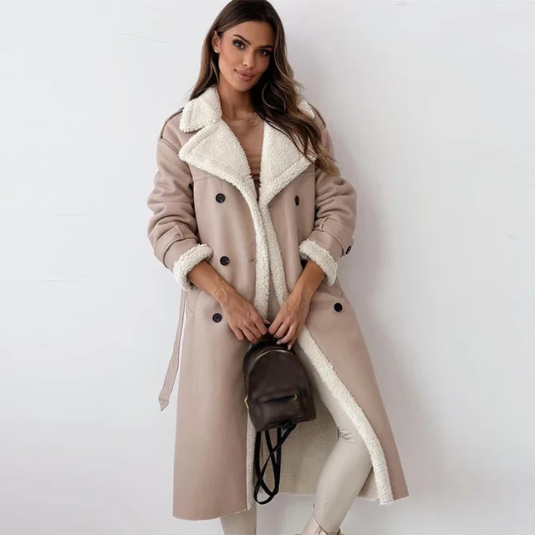 Anouk | Shearling Collar Faux Fur Coat