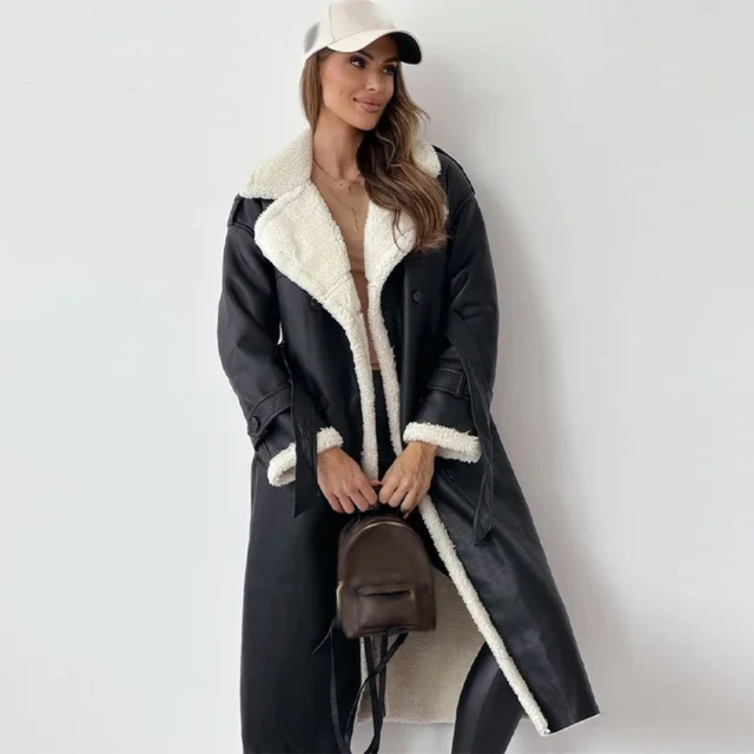 Anouk | Shearling Collar Faux Fur Coat