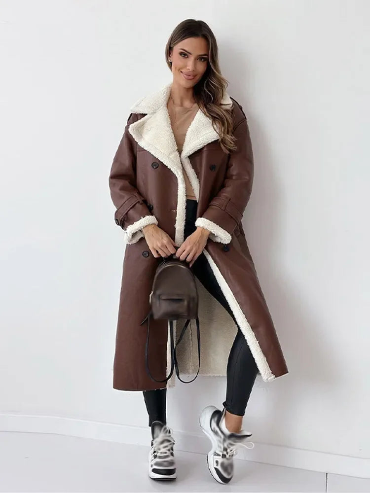 Anouk | Shearling Collar Faux Fur Coat