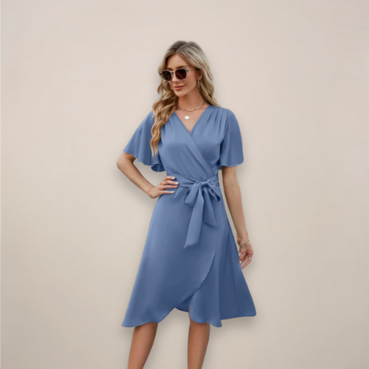 Georgia | Women's Wrap Midi Dress for Effortless Elegance