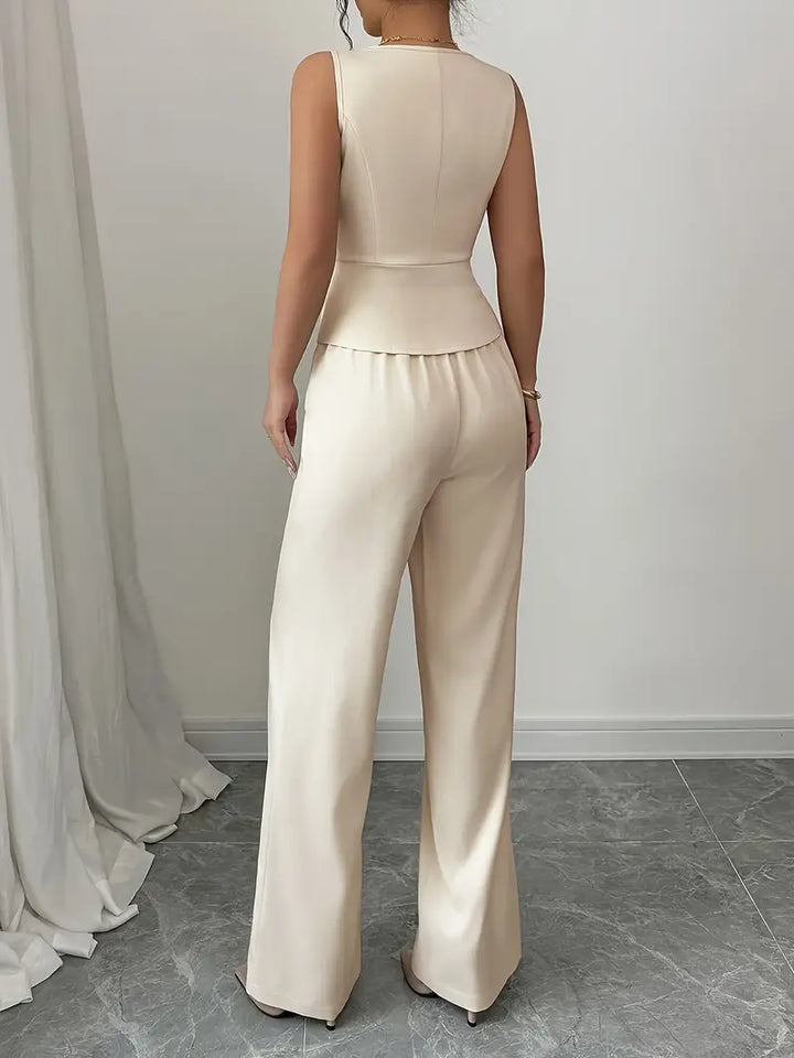 Mila | Tailored Waistcoat & Wide-Leg Trousers Set