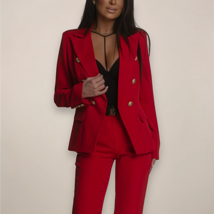 Reign | Double-Breasted Blazer & Slim-Leg Trousers Set