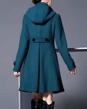 Isolde | Hooded Double-Breasted Raincoat