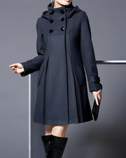 Isolde | Hooded Double-Breasted Raincoat