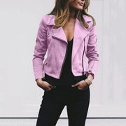Aurora | Women's Faux Suede Zip-Up Leather Jacket