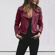 Aurora | Women's Faux Suede Zip-Up Leather Jacket