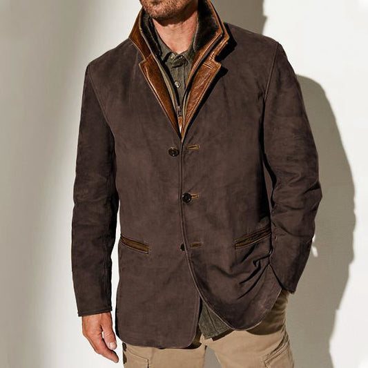 Owen | Men's Leather Trim Blazer Jacket