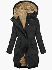 Cordelia | Women's Faux Fur Lined Hooded Longline Puffer Coat