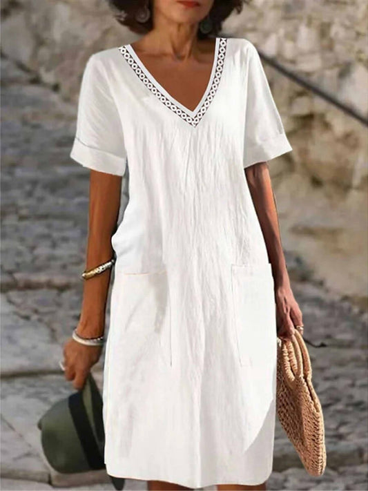 Filippa | Women's Crochet Trim Relaxed Midi Dress