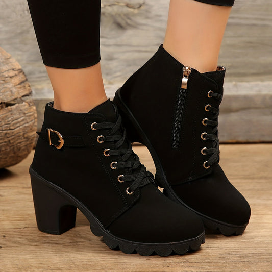 Harper | Women's Lace-Up Heeled Ankle Boots