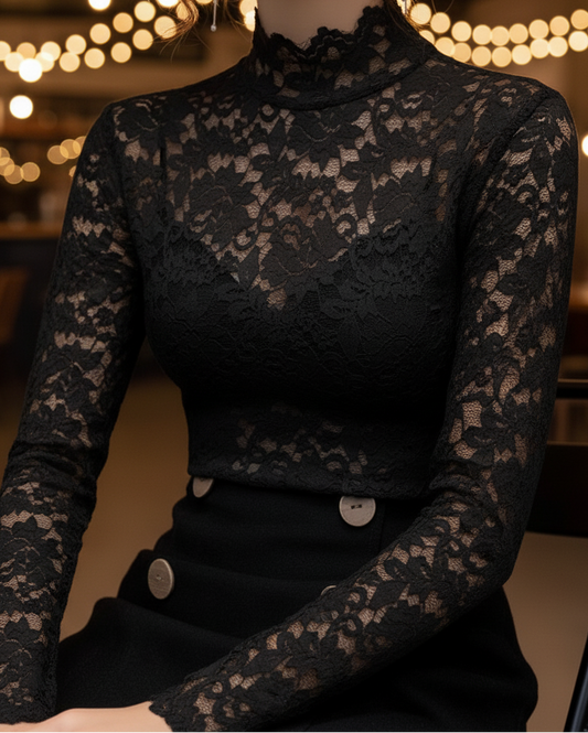 Victoria | Women's Lace High Neck Top