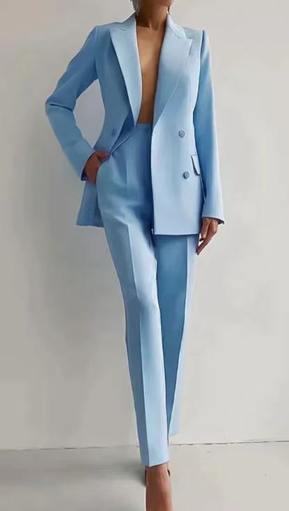 Power | Double-Breasted Blazer & Tailored Slim-Leg Trousers Set