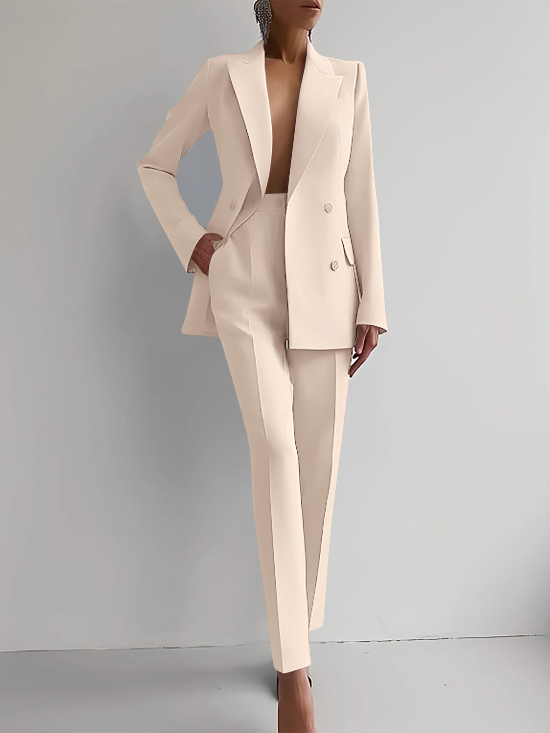 Power | Double-Breasted Blazer & Tailored Slim-Leg Trousers Set