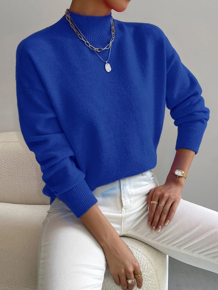 Luna | Mock Neck Long Sleeve Fleece Sweatshirt
