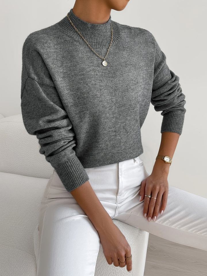 Luna | Mock Neck Long Sleeve Fleece Sweatshirt