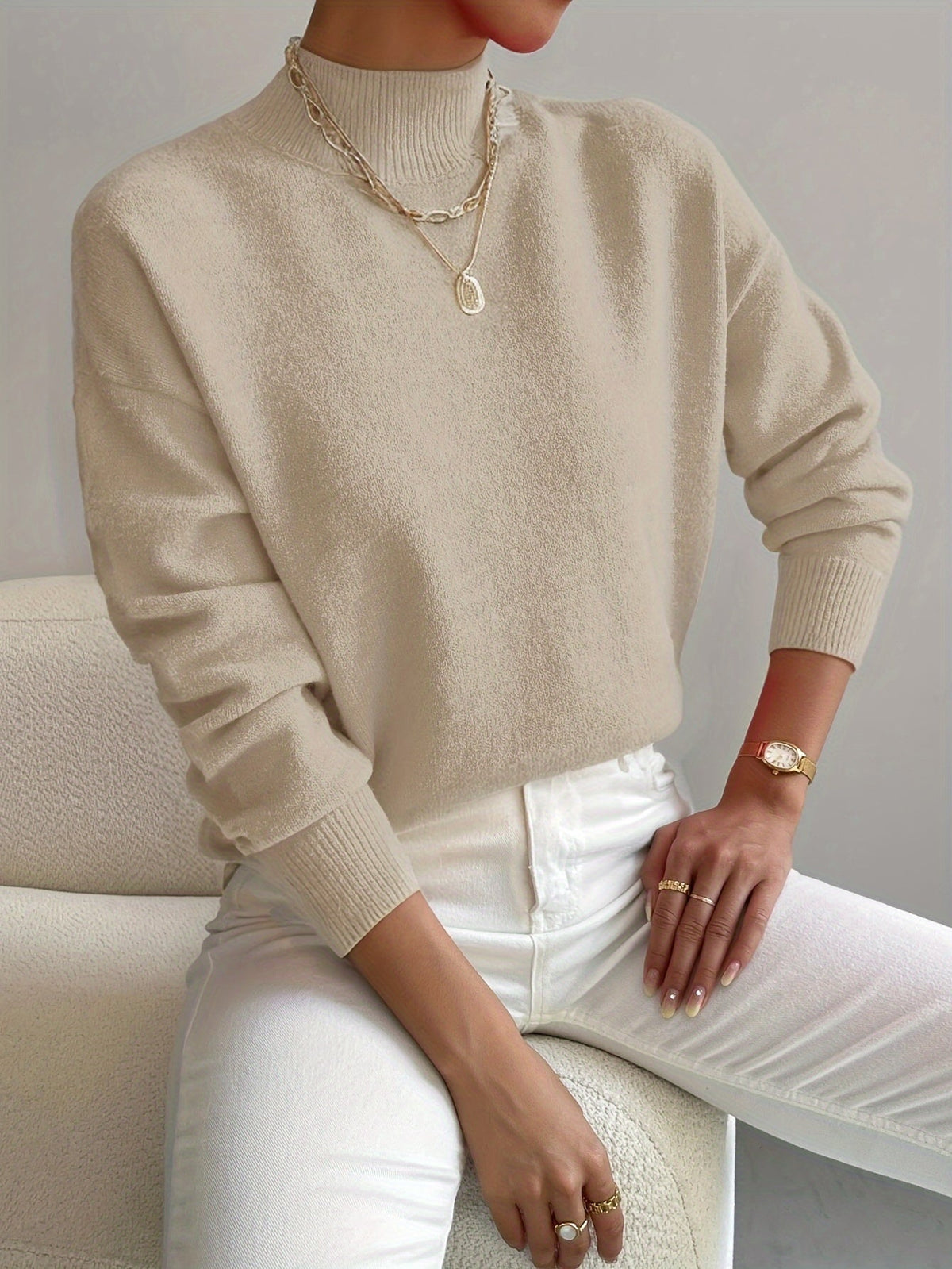 Vanessa | Mock Neck Crewneck Sweatshirt