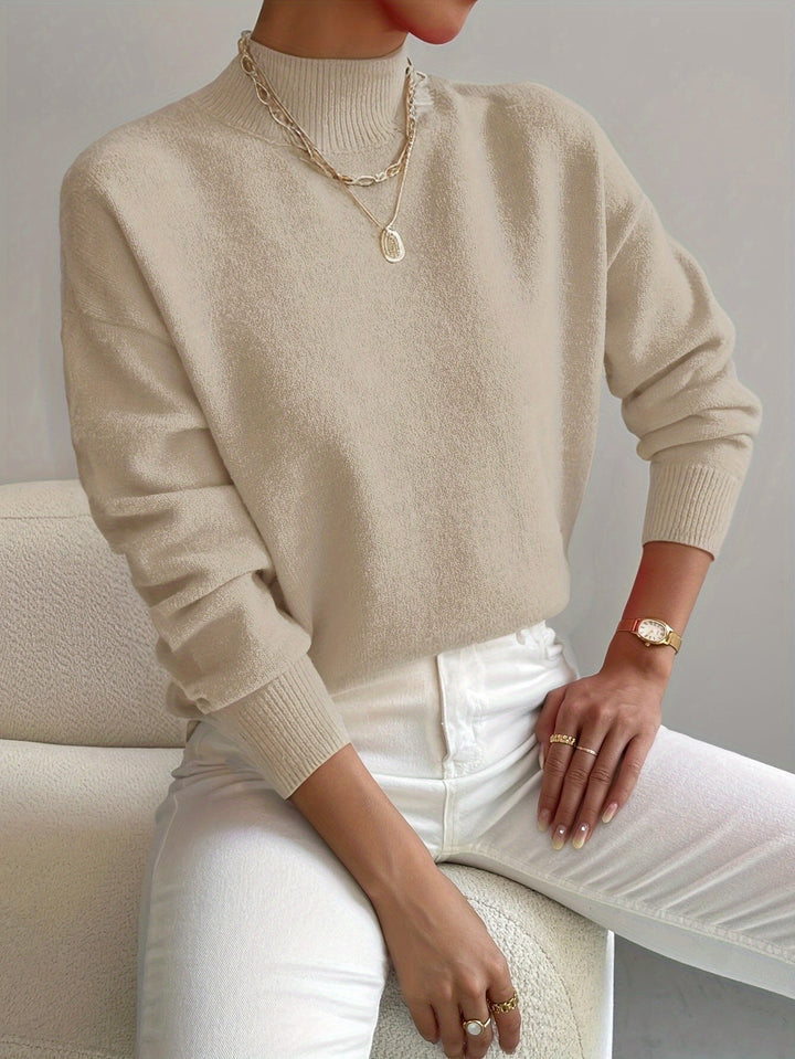 Luna | Mock Neck Long Sleeve Fleece Sweatshirt