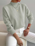 Luna | Mock Neck Long Sleeve Fleece Sweatshirt