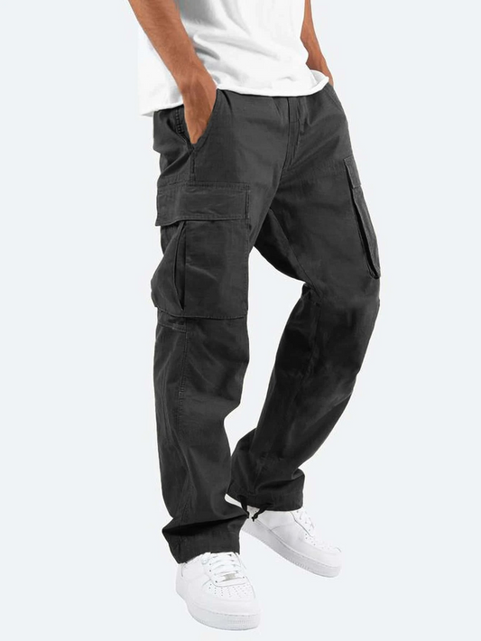 Alexander | Men's Black Cargo Relaxed Fit Trousers
