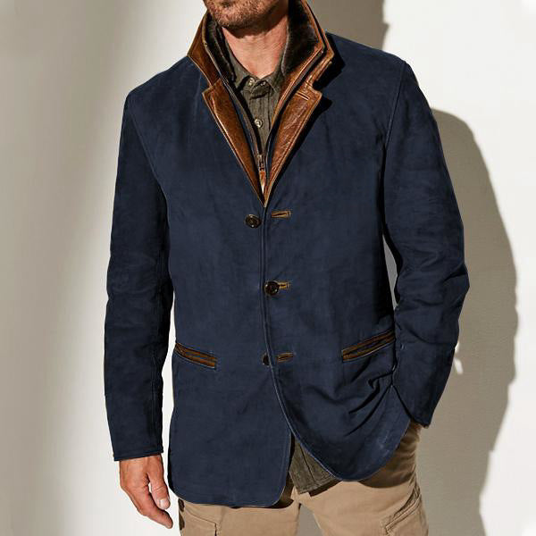 Owen | Men's Leather Trim Blazer Jacket