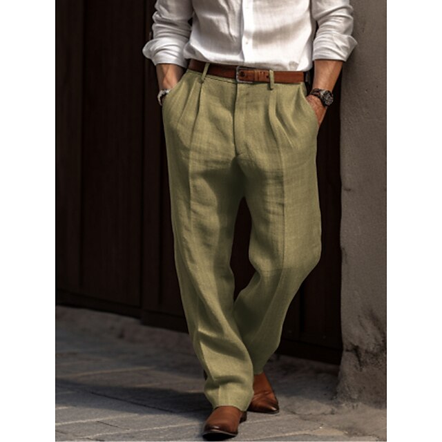 Julian | Men's Pleated Linen Trousers
