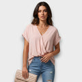 Marisol | Women's Wrap Front V-Neck Blouse