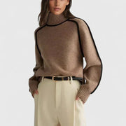 Florentine | Roll Neck Contrast Piping Batwing Jumper