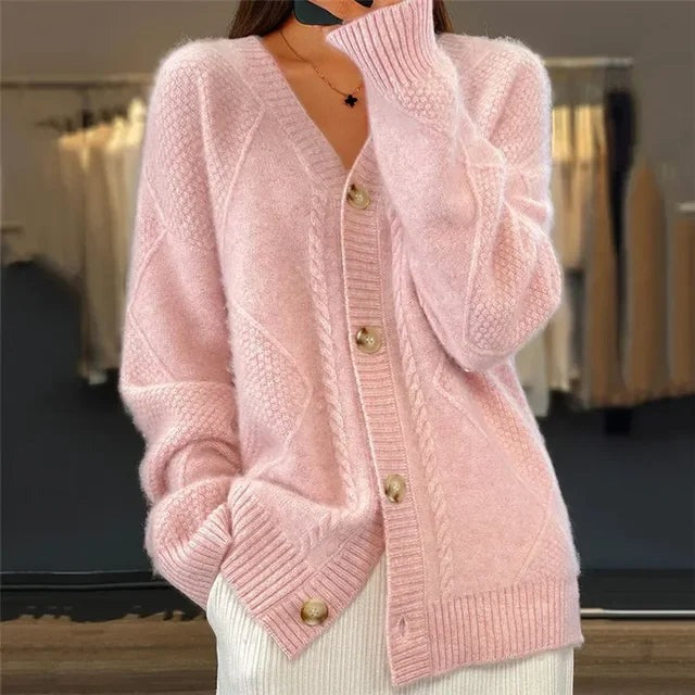 Kanita | Diamond Textured Knit Cardigan