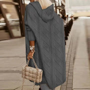 Linda | Longline Hooded Cable Knit Cardigan
