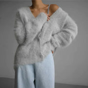 Petra | Fluffy Mohair-Style V-Neck Cardigan