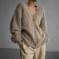 Petra | Women's Fluffy Mohair-Style V-Neck Cardigan