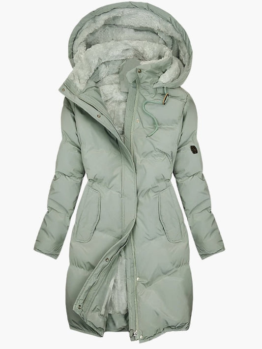 Cordelia | Women's Faux Fur Lined Hooded Longline Puffer Coat