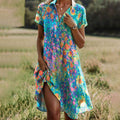 Isadora | Women's Printed Tie Side Midi Dress