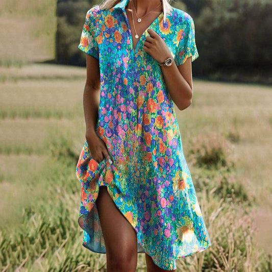 Isadora | Women's Printed Tie Side Midi Dress
