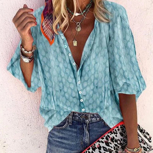 Sophie | Women's Printed Collared Blouse