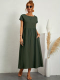Ottavia | Women's Button Detail Short Sleeve Maxi Dress