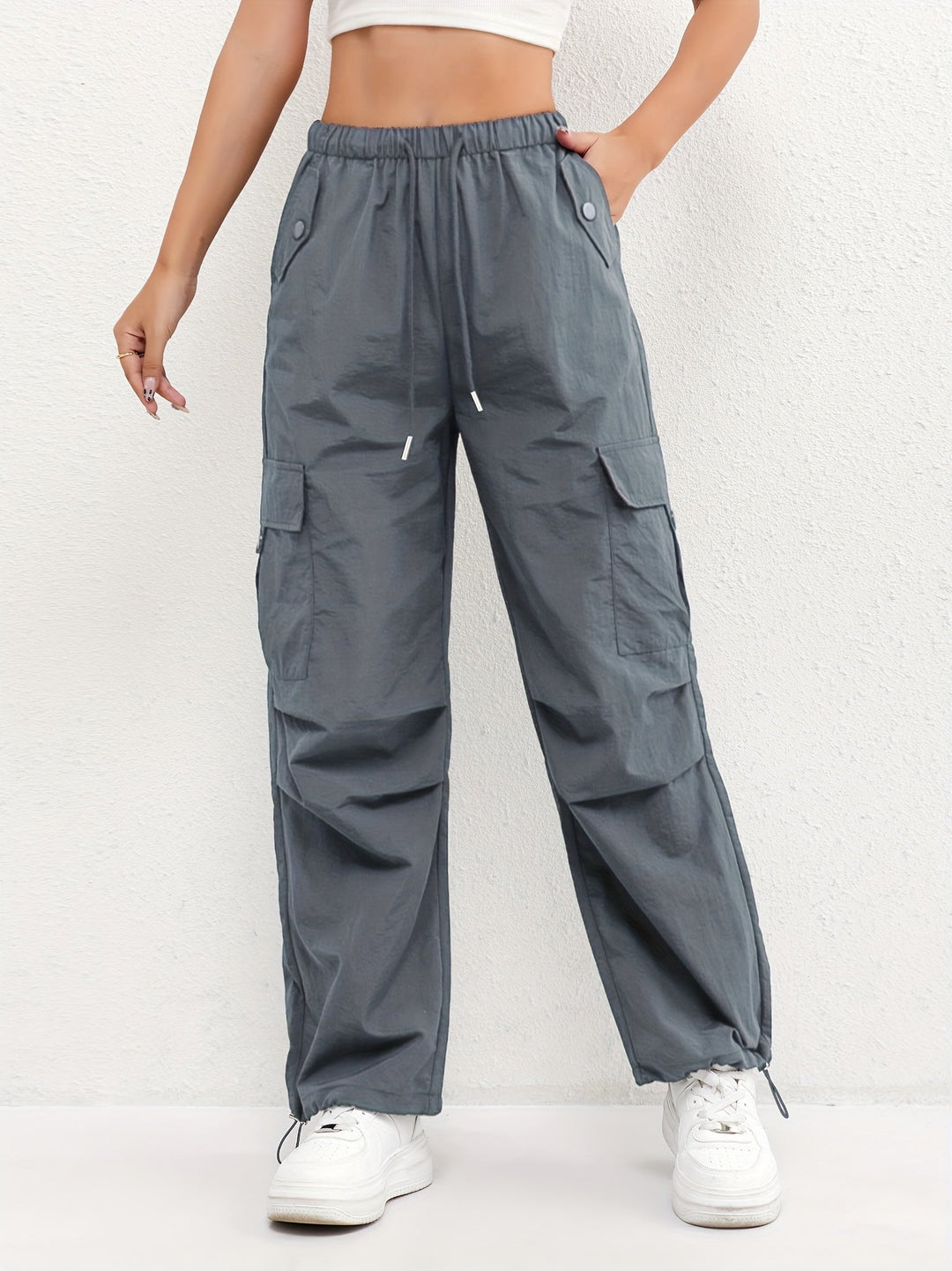 Nova | Drawstring Waist Parachute Cargo Trousers